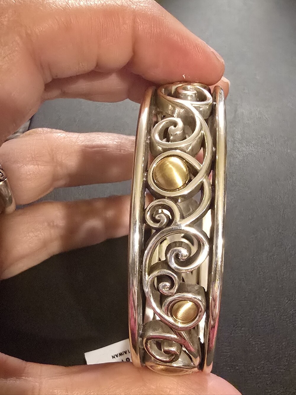 Brighton Spin Adara  hinged bangle featuring a two-tone